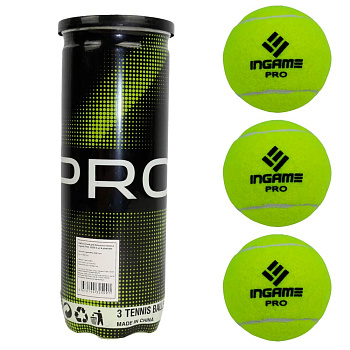 Набор мячей для большого тенниса Pro 3 штуки Ingame IG050 1